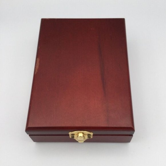 Wine Bottle Stopper Globe w/ Mahogany Wooden Box Set of 3 - Picture 3 of 4